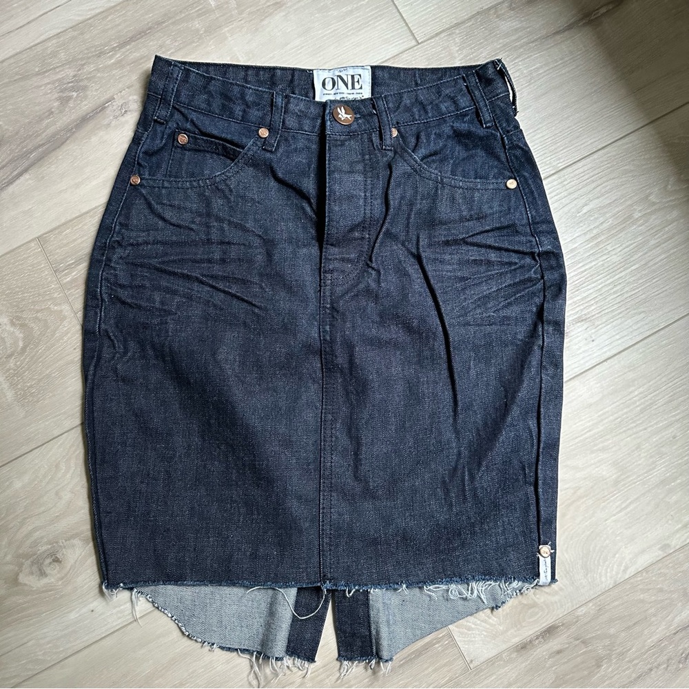 One teaspoon high waist denim pencil skirt - size 27 - euc